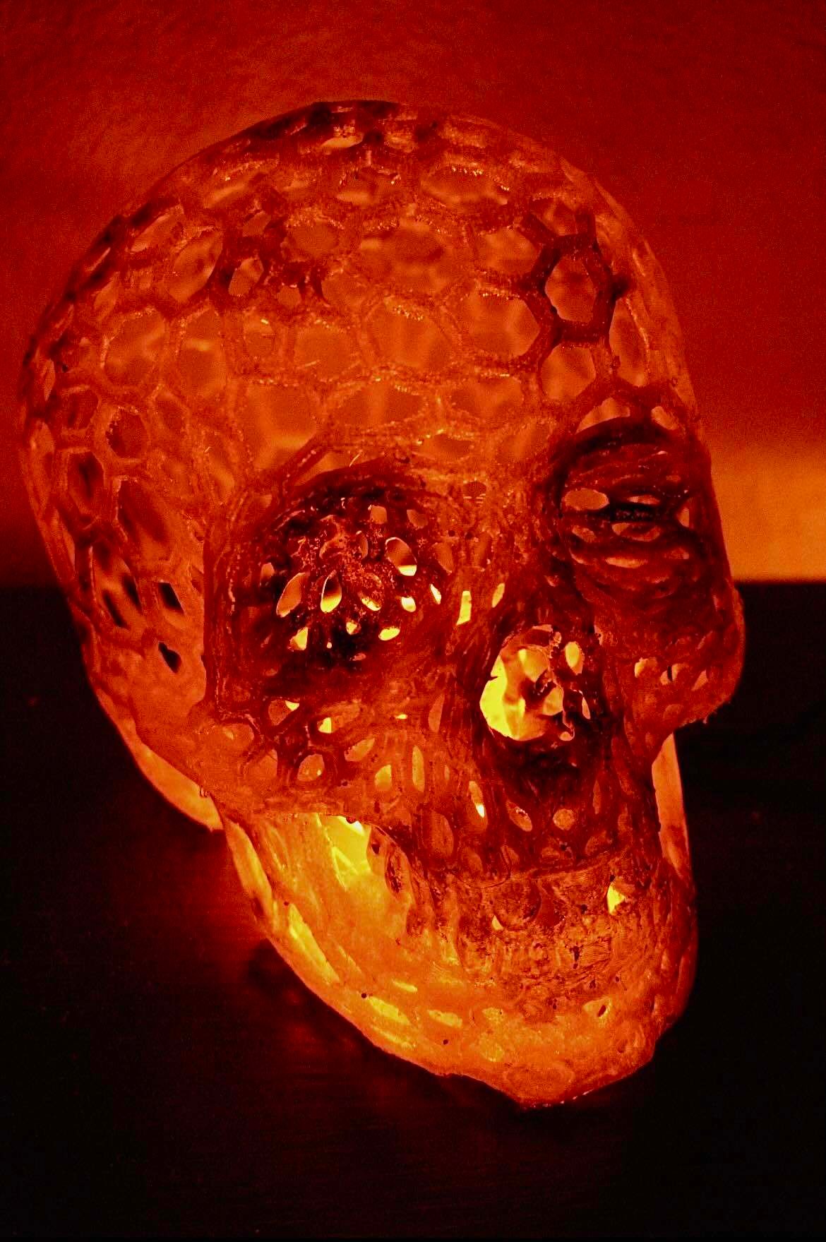 Orange Skull Burned Voronoi